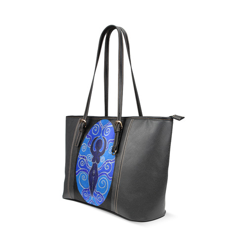 Water Goddess Leather Tote Bag/Small (Model 1640)