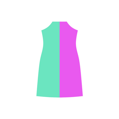 Only two Colors: Pink - Light Ocean Green V-Neck Open Fork Long Dress(Model D18)