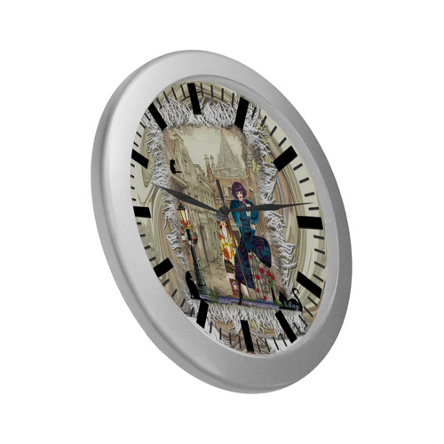 Cream B Anton Pieck & modern fashion 1 Silver Color Wall Clock