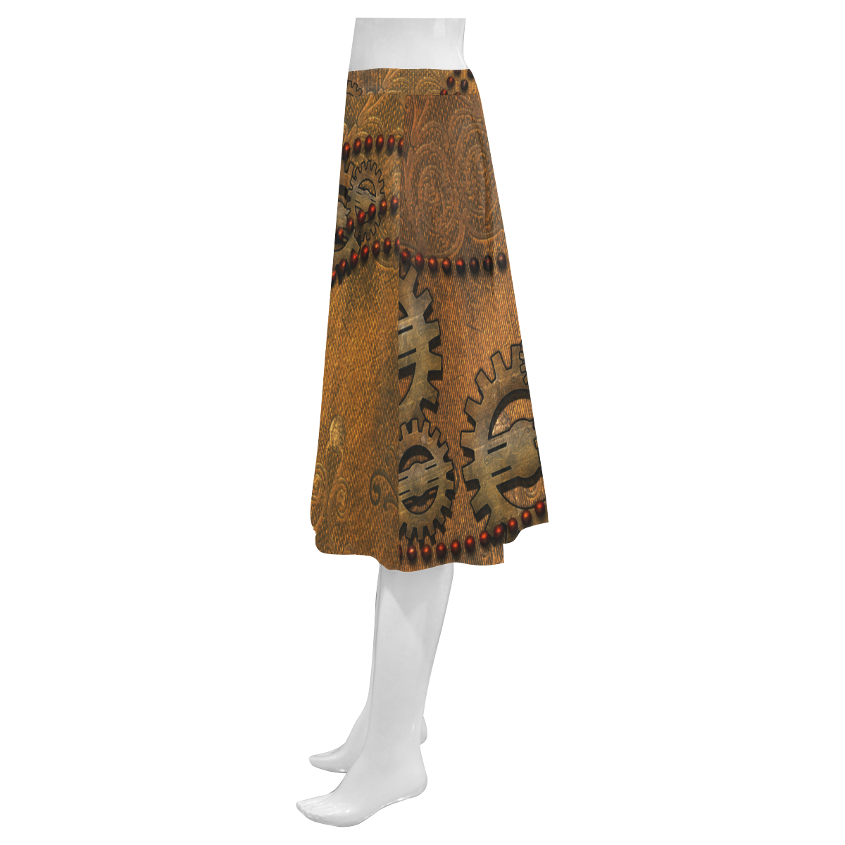 Noble steampunk Mnemosyne Women's Crepe Skirt (Model D16)