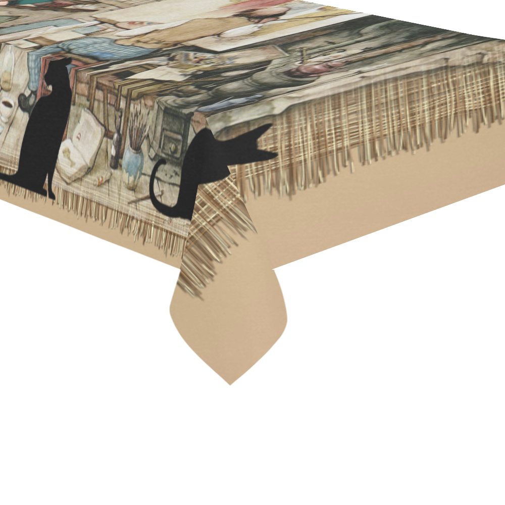 anton pieck studio Cotton Linen Tablecloth 60"x 104"