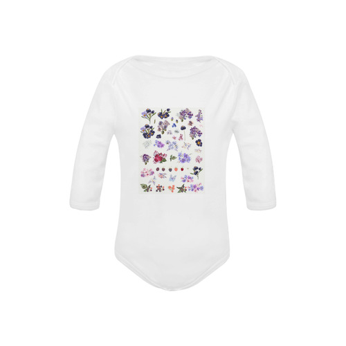 Cute floral artistic Body for little kids : Edition 2016 Baby Powder Organic Long Sleeve One Piece (Model T27)