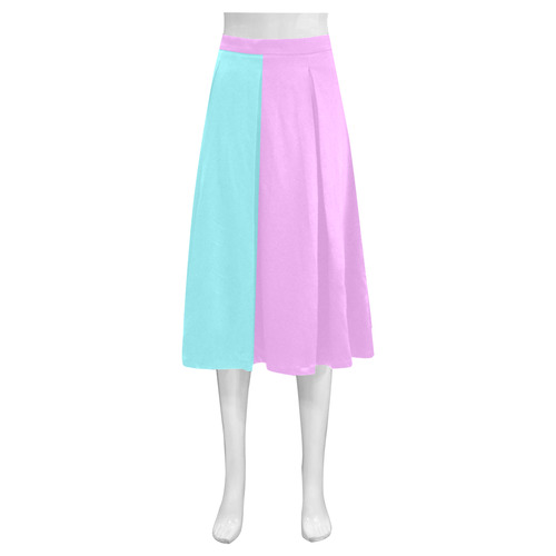 Only two Colors: Turquoise - Light Pink Mnemosyne Women's Crepe Skirt (Model D16)