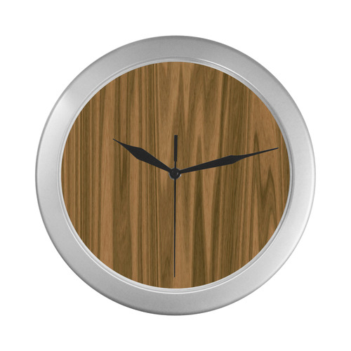 wooden structure Silver Color Wall Clock