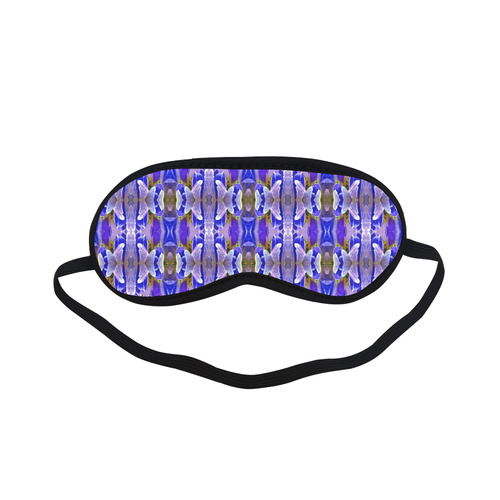 Blue White Abstract Flower Pattern Sleeping Mask