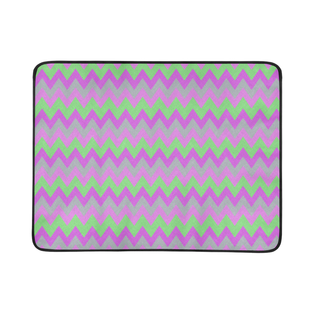 pink green and purple chevron Beach Mat 78"x 60"