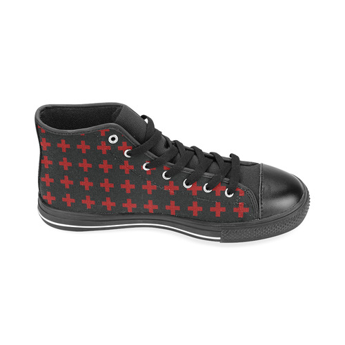 Crosses Punk Rock Men’s Classic High Top Canvas Shoes /Large Size (Model 017)