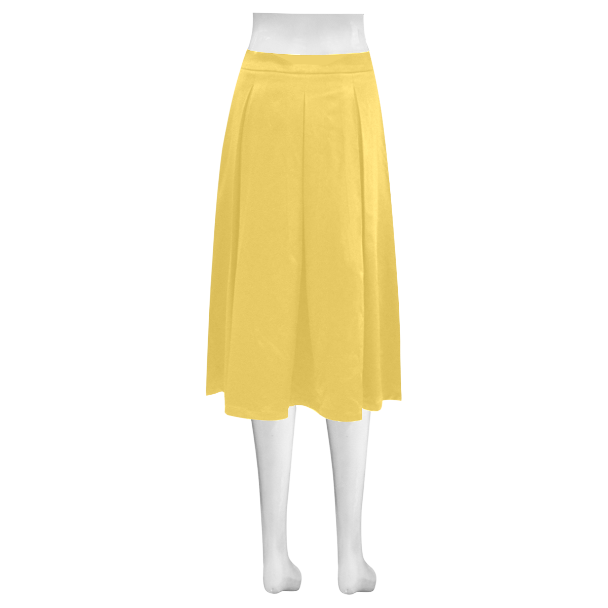 Primrose Yellow Mnemosyne Women's Crepe Skirt (Model D16)
