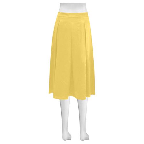 Primrose Yellow Mnemosyne Women's Crepe Skirt (Model D16)