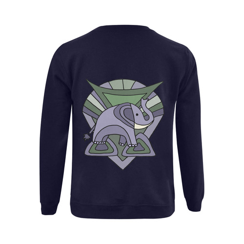 Cool Elephant Abstract Gildan Crewneck Sweatshirt(NEW) (Model H01)