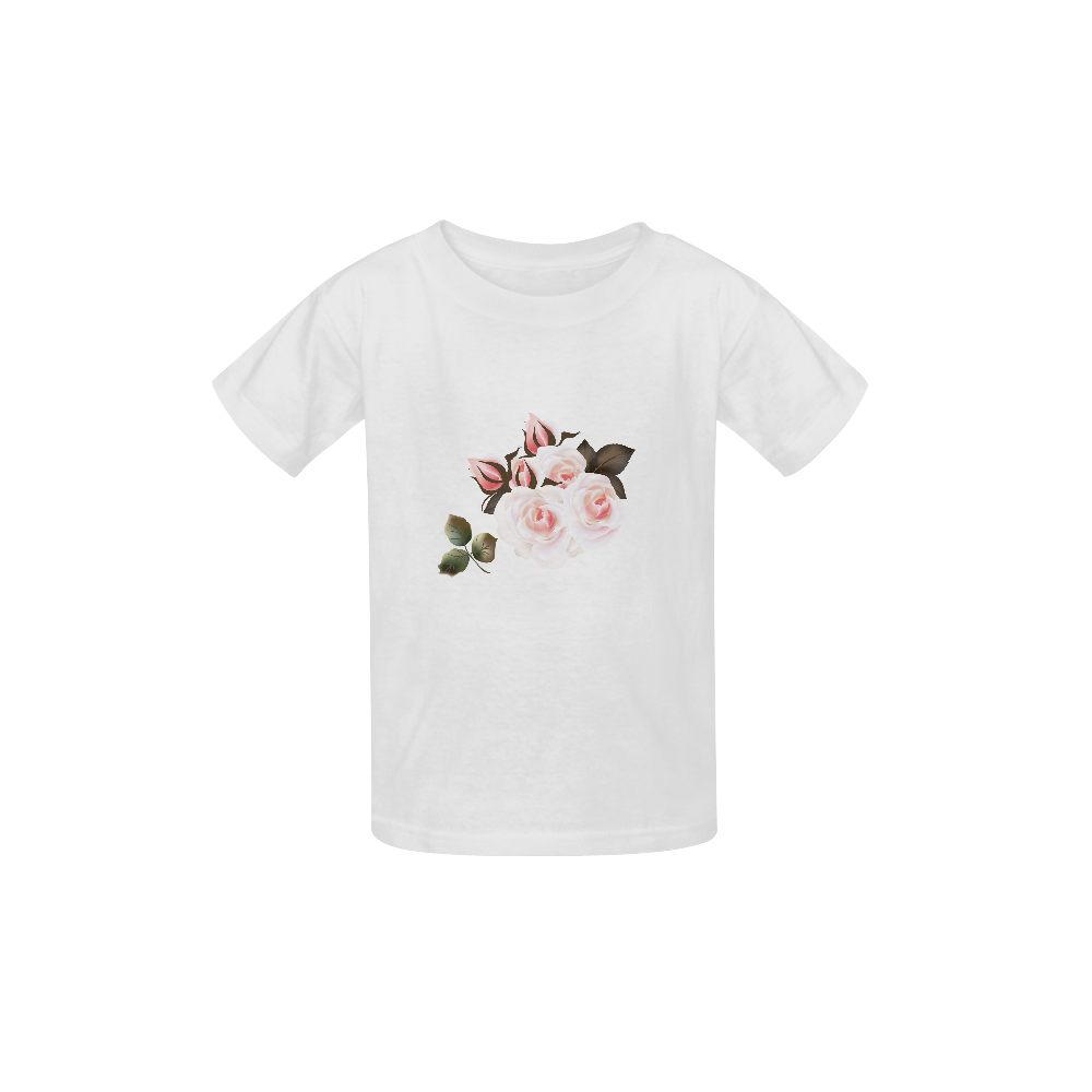 Artistic white T-Shirt with vintage roses : collection 2016 Kid's  Classic T-shirt (Model T22)