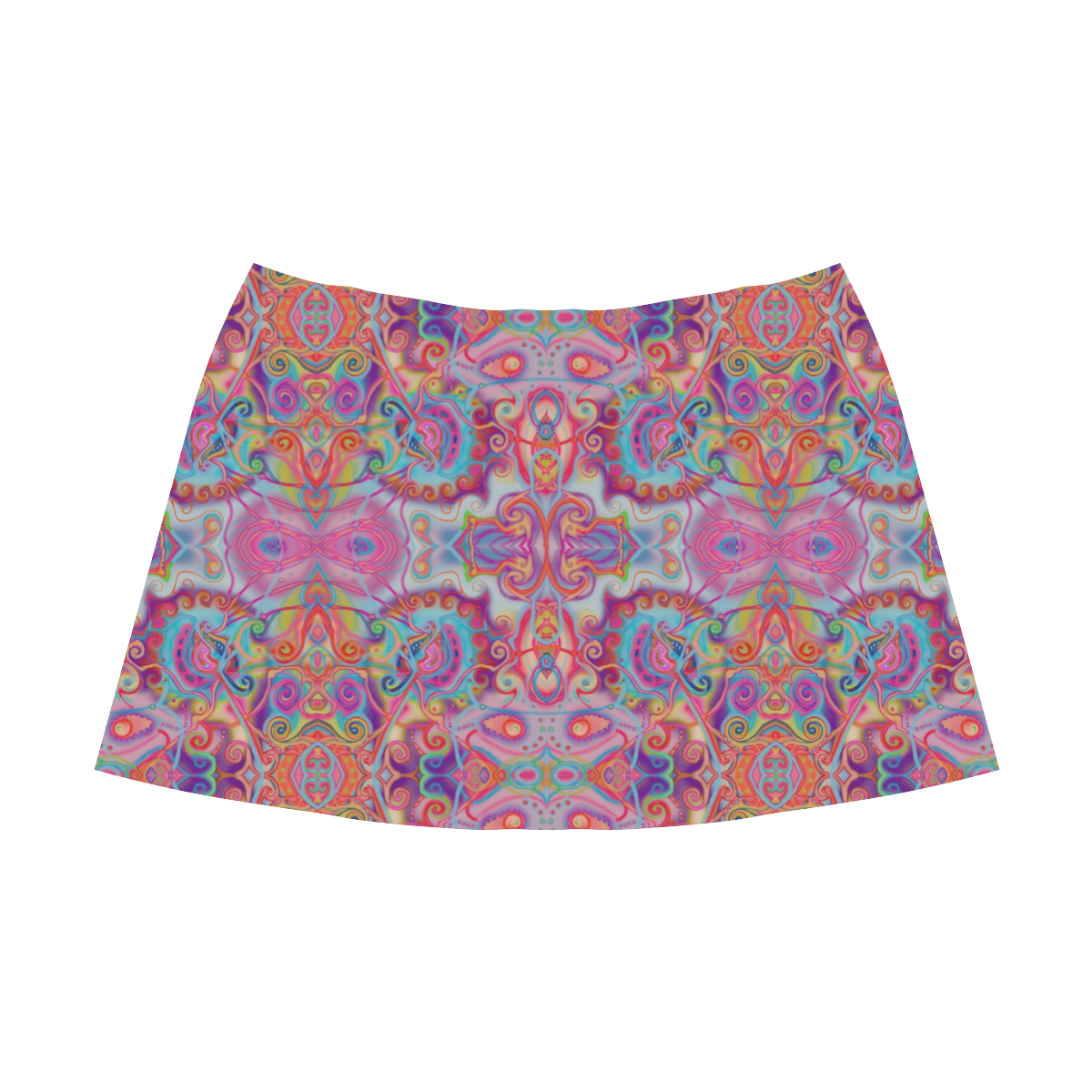 volutes 2 Mnemosyne Women's Crepe Skirt (Model D16)