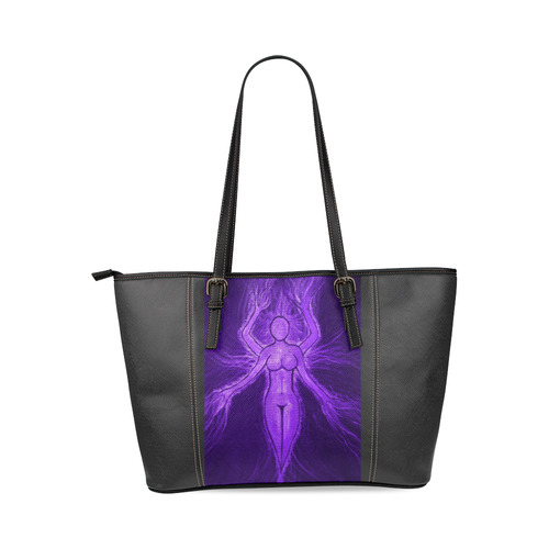 Goddess Violet Leather Tote Bag/Small (Model 1640)