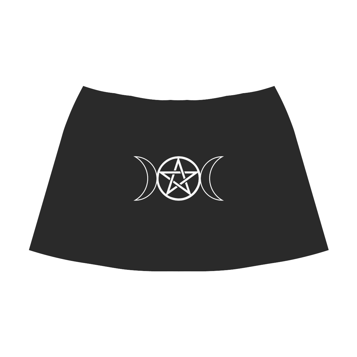 Triple Moon Pentagram Mnemosyne Women's Crepe Skirt (Model D16)