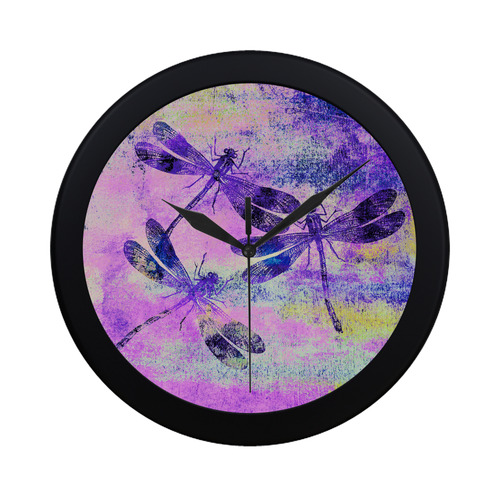 Mauritius Vintage Dragonflies Colours R Circular Plastic Wall clock