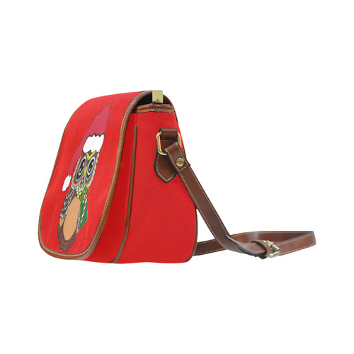 Christmas Owl Red Saddle Bag/Large (Model 1649)