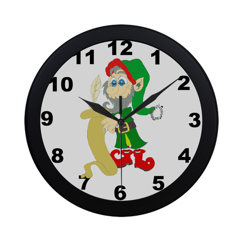 Christmas Elf Circular Plastic Wall clock