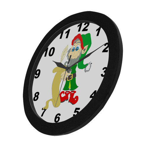 Christmas Elf Circular Plastic Wall clock