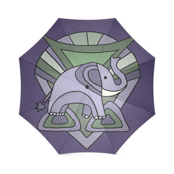 Paisleys Elephant Print Foldable Umbrella
