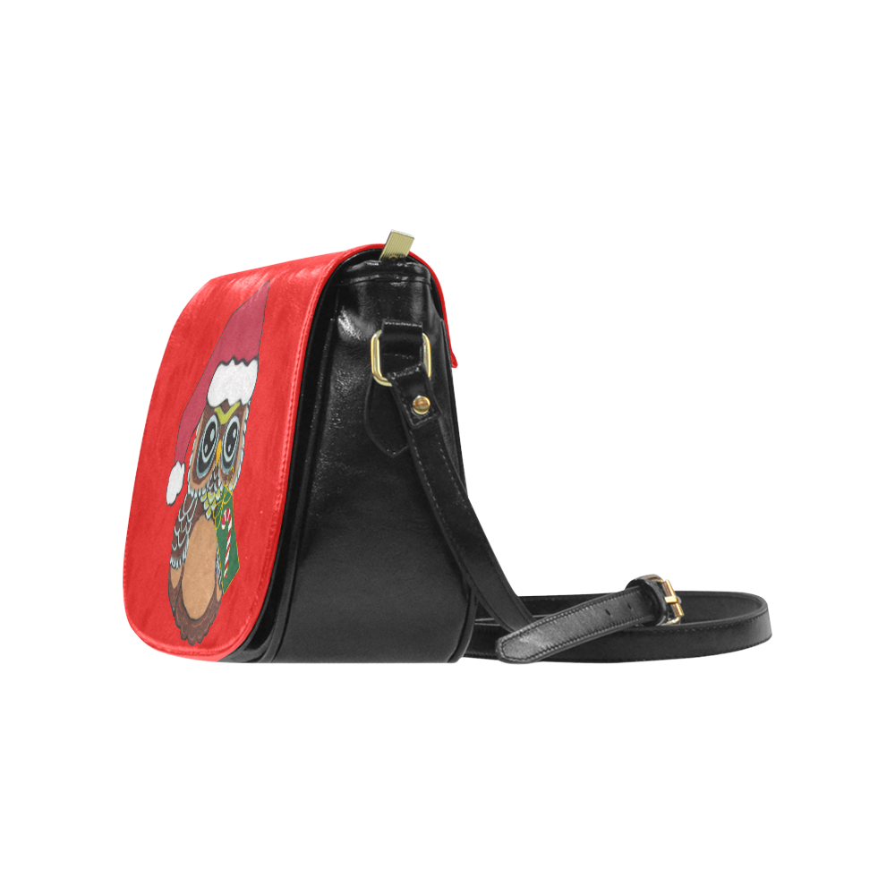Christmas Owl Red Classic Saddle Bag/Small (Model 1648)