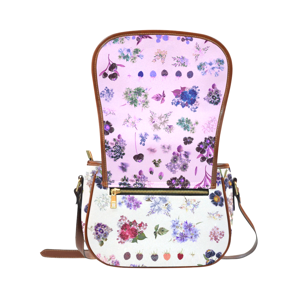 Fruit Berries and Herbs new Vintage Bag in shop / 2016 edition Saddle Bag/Small (Model 1649) Full Customization
