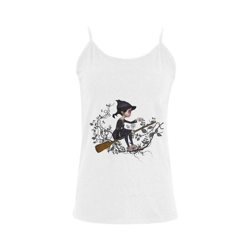 Cute witch on the broom Women's Spaghetti Top (USA Size) (Model T34)