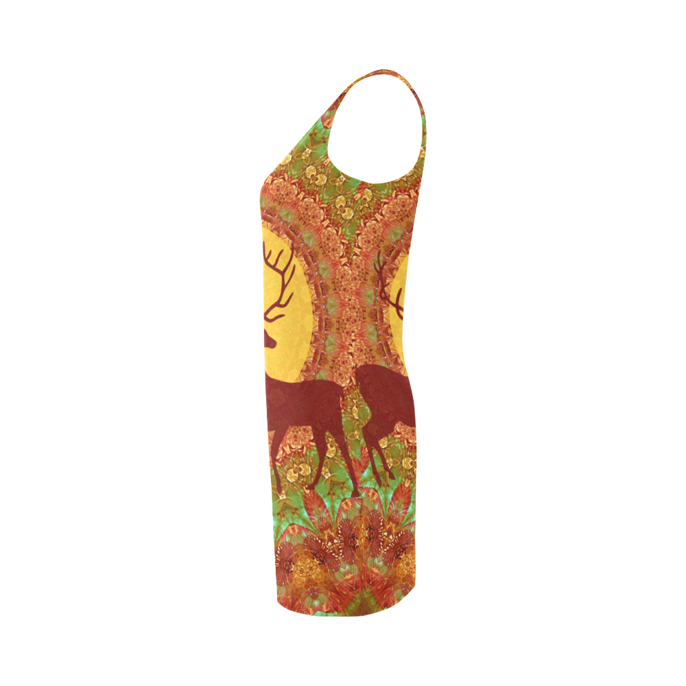 Mandala YOUNG DEERS with Full Moon Medea Vest Dress (Model D06)