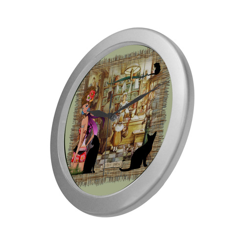 the bakery Silver Color Wall Clock