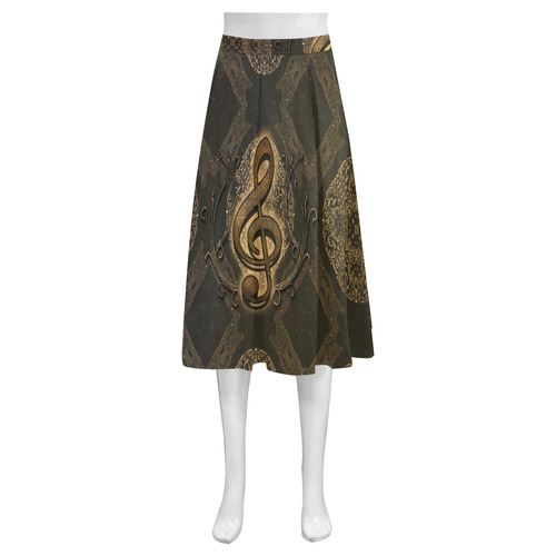 Decorative clef, music Mnemosyne Women's Crepe Skirt (Model D16)