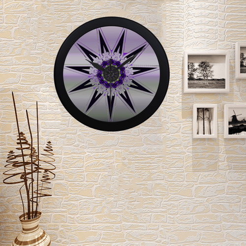 Purple Circle Circular Plastic Wall clock