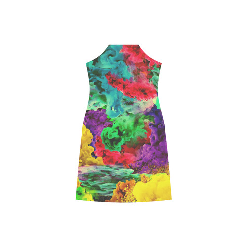 stormy colors B V-Neck Open Fork Long Dress(Model D18)
