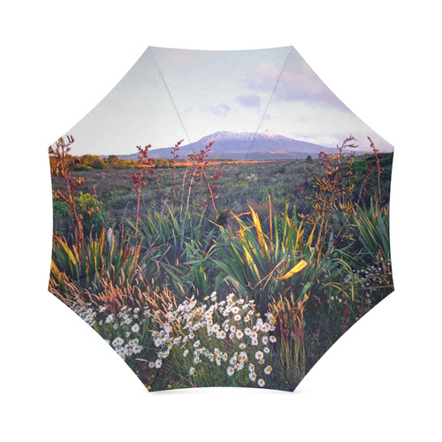 Ruapehu Sunset Flowers NZ Foldable Umbrella (Model U01)