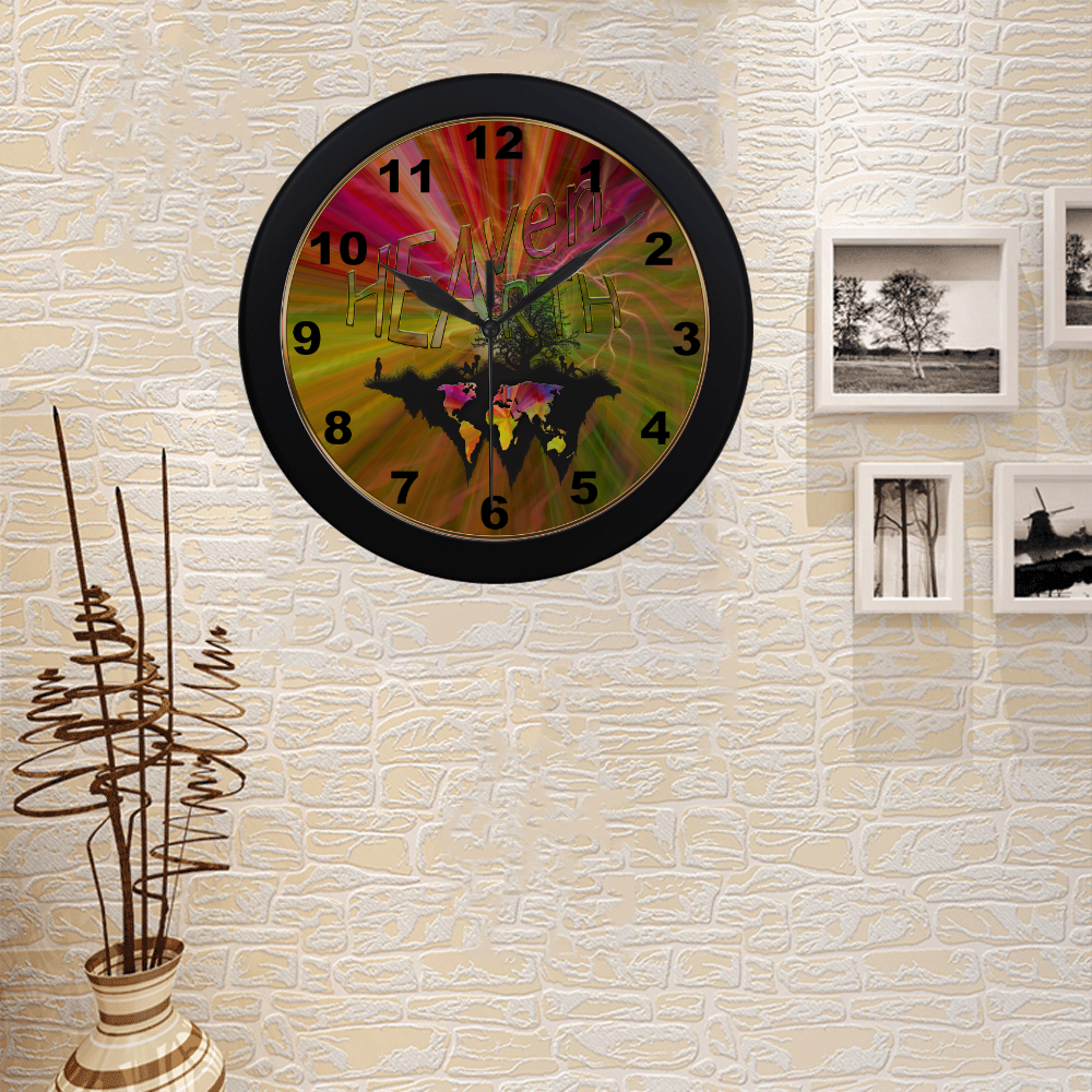 Heaven Earth Circular Plastic Wall clock