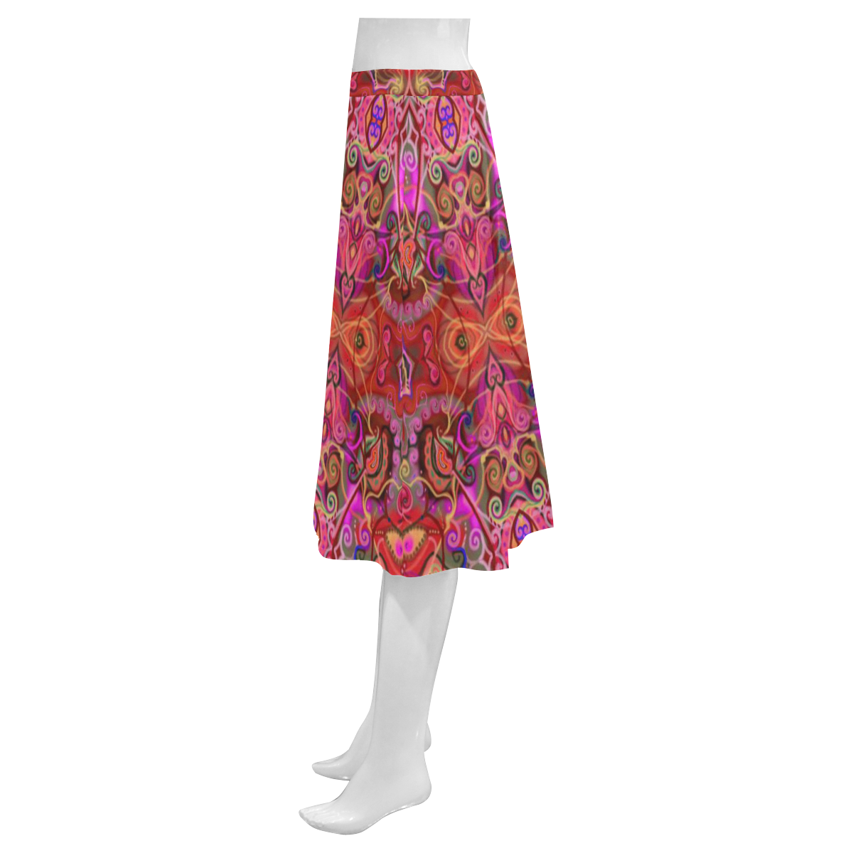 volutes 3 Mnemosyne Women's Crepe Skirt (Model D16)
