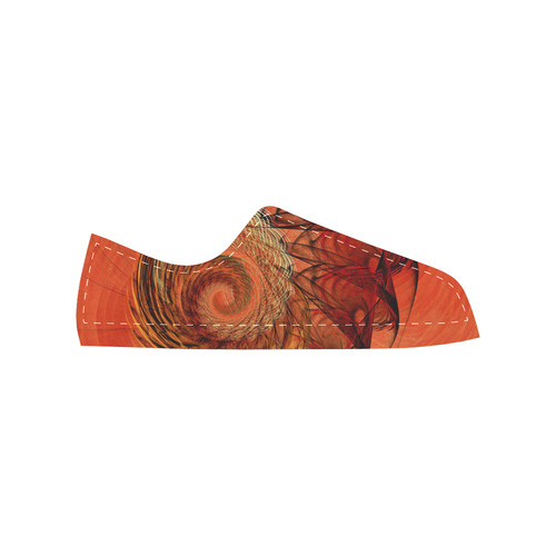 Nautilus Shell Abstract Fractal Canvas Women's Shoes/Large Size (Model 018)