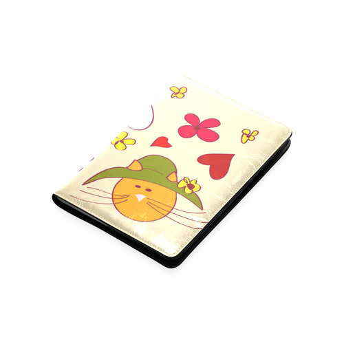 Cute Cat Pink Nose Flower Hat Floral Custom NoteBook A5