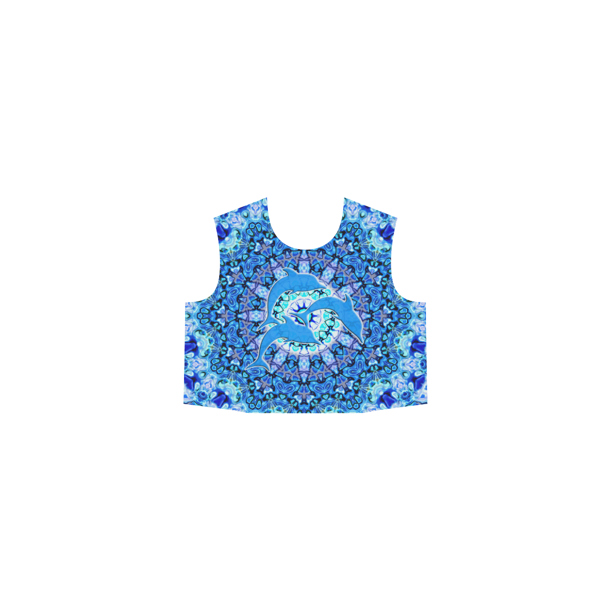 Mandala Magic Blue JUMPING DOLPHINS Eos Women's Sleeveless Dress (Model D01)