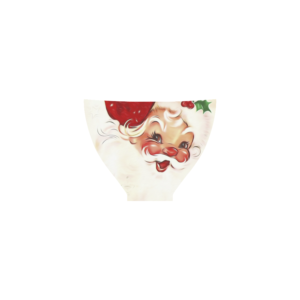 A cute vintage Santa Claus with a mistletoe Custom Bikini Swimsuit