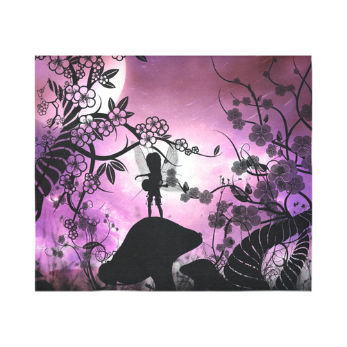 Playing fairy, fantasy forest Cotton Linen Wall Tapestry 60"x 51"