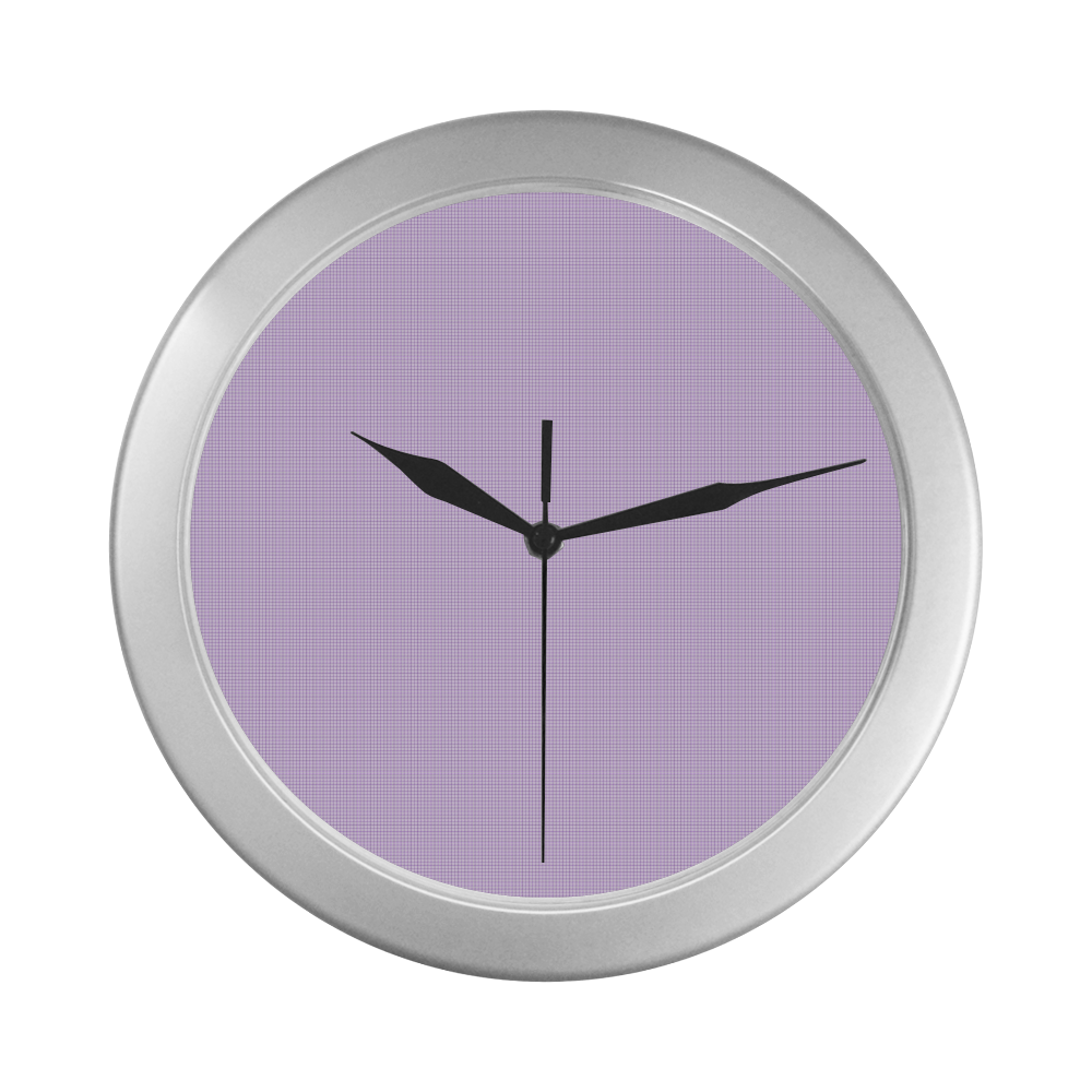 Pink Checked Silver Color Wall Clock