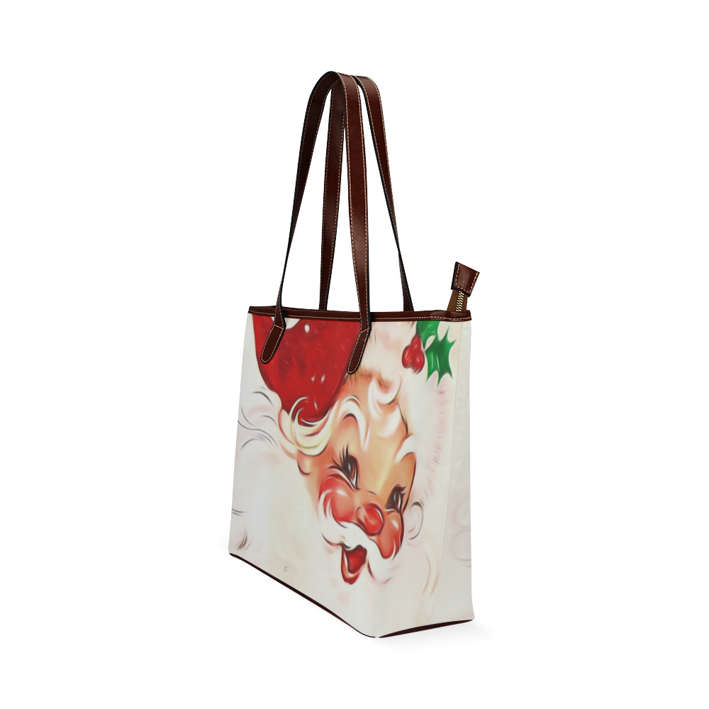 A cute vintage Santa Claus with a mistletoe Shoulder Tote Bag (Model 1646)