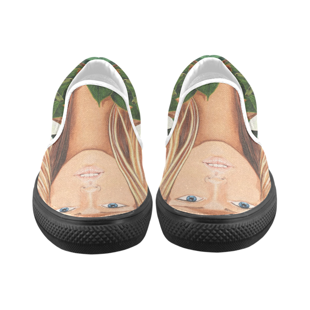 CALA CANVAS SHOES Women's Unusual Slip-on Canvas Shoes (Model 019)