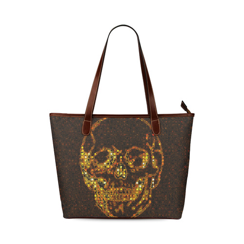 golden skull Shoulder Tote Bag (Model 1646)