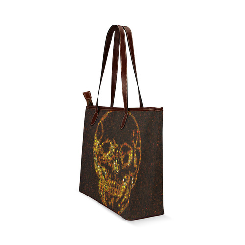 golden skull Shoulder Tote Bag (Model 1646)