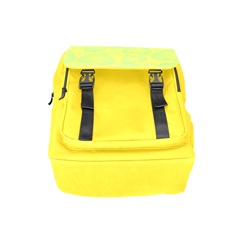 New designers Bags Arrivals! Lemon yellow Collection, Backpack edition with wild Hearts Casual Shoulders Backpack (Model 1623)