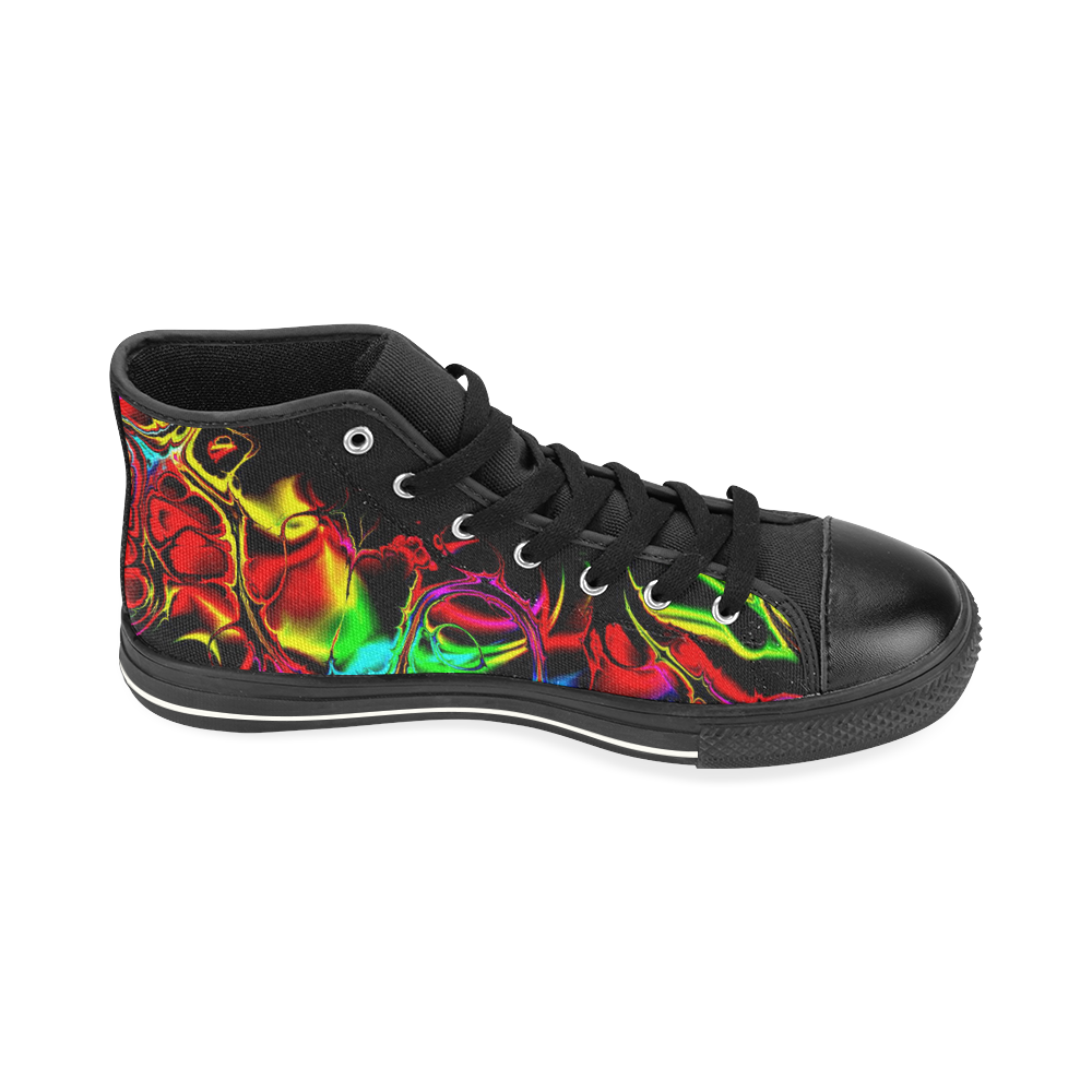Abstract glowing 03 High Top Canvas Women's Shoes/Large Size (Model 017)