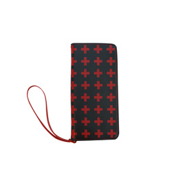 Crosses Punk Rock style red-black Women's Clutch Wallet (Model 1637)