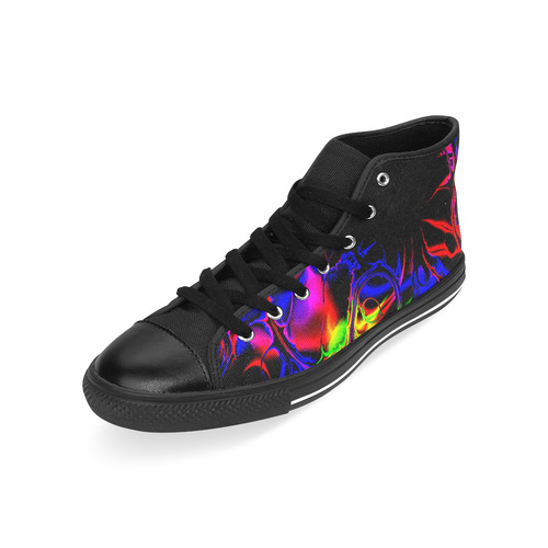 Abstract glowing 02 Men’s Classic High Top Canvas Shoes /Large Size (Model 017)