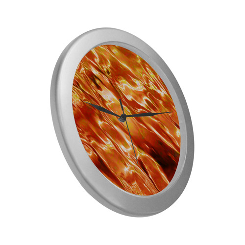 Abstract Colours Silver Color Wall Clock