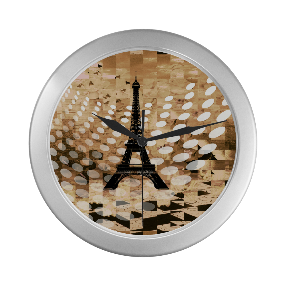 Paris Silver Color Wall Clock